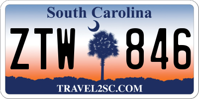 SC license plate ZTW846