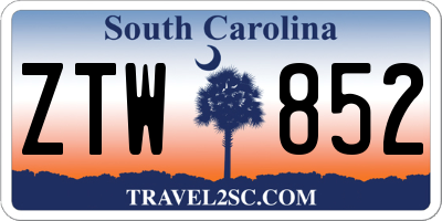 SC license plate ZTW852