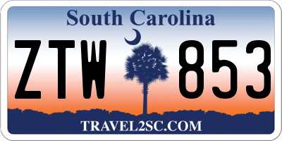 SC license plate ZTW853
