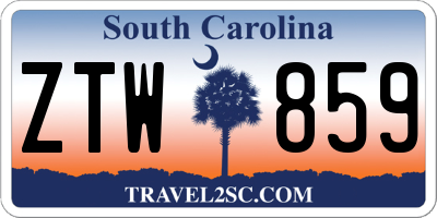SC license plate ZTW859