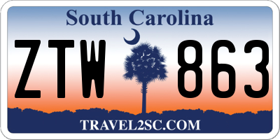 SC license plate ZTW863