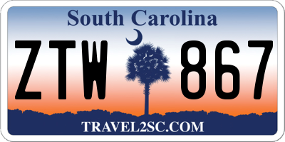 SC license plate ZTW867