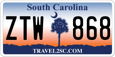 SC license plate ZTW868