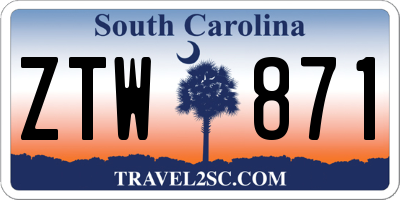 SC license plate ZTW871