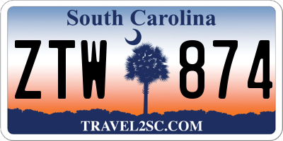 SC license plate ZTW874