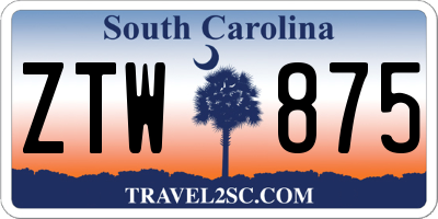 SC license plate ZTW875