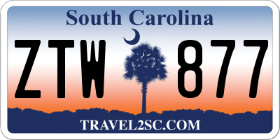 SC license plate ZTW877