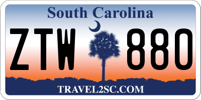SC license plate ZTW880