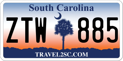 SC license plate ZTW885