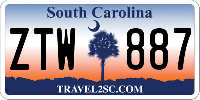 SC license plate ZTW887