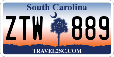 SC license plate ZTW889