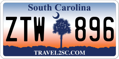 SC license plate ZTW896