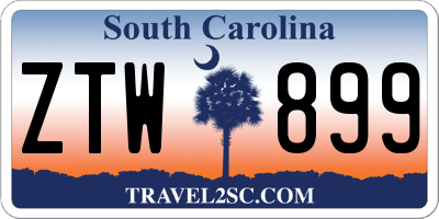SC license plate ZTW899