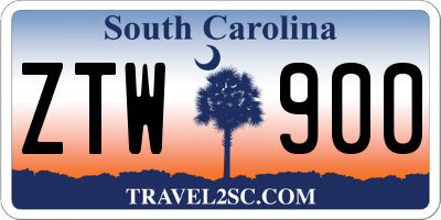 SC license plate ZTW900