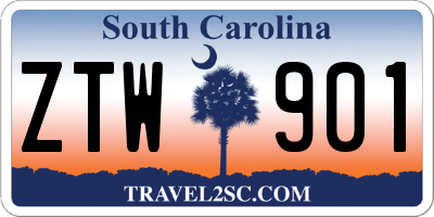 SC license plate ZTW901
