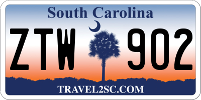 SC license plate ZTW902