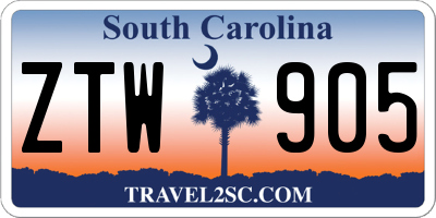 SC license plate ZTW905