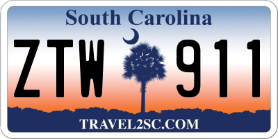 SC license plate ZTW911