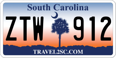 SC license plate ZTW912
