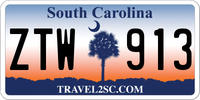 SC license plate ZTW913