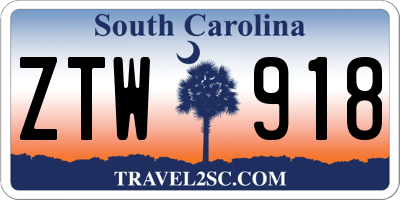 SC license plate ZTW918