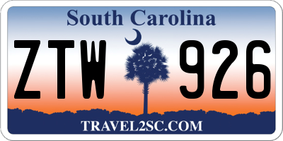 SC license plate ZTW926