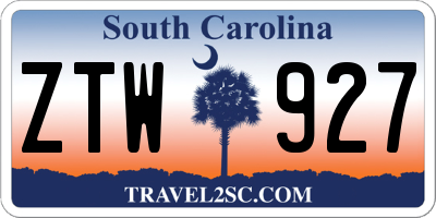 SC license plate ZTW927
