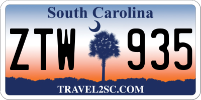 SC license plate ZTW935