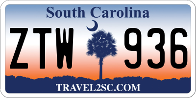 SC license plate ZTW936