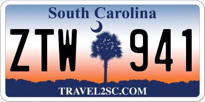 SC license plate ZTW941