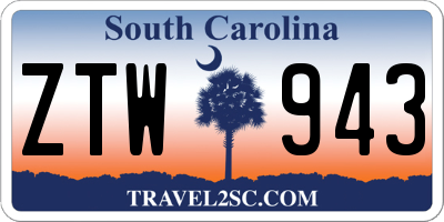 SC license plate ZTW943