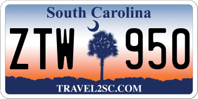 SC license plate ZTW950