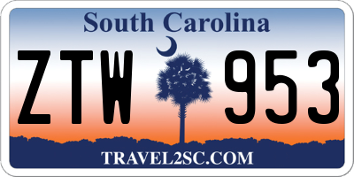 SC license plate ZTW953