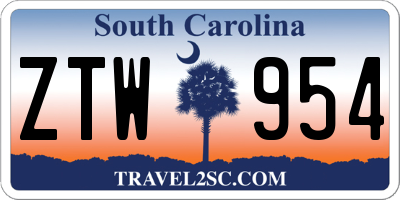 SC license plate ZTW954