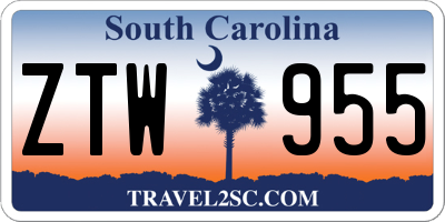 SC license plate ZTW955