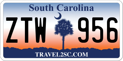 SC license plate ZTW956