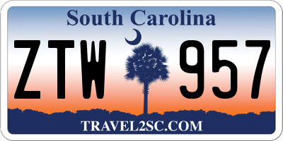 SC license plate ZTW957