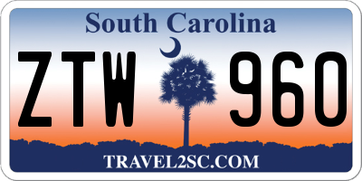 SC license plate ZTW960