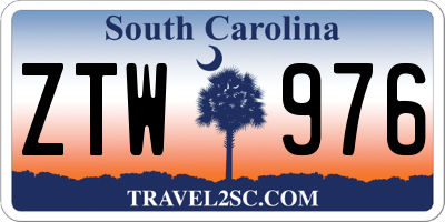 SC license plate ZTW976