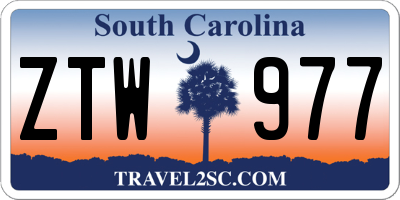 SC license plate ZTW977
