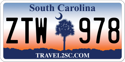 SC license plate ZTW978