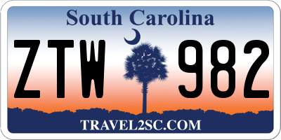 SC license plate ZTW982