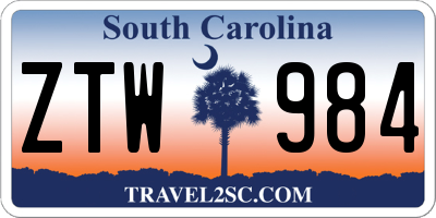 SC license plate ZTW984