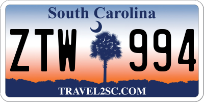 SC license plate ZTW994