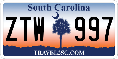 SC license plate ZTW997