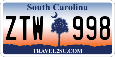 SC license plate ZTW998