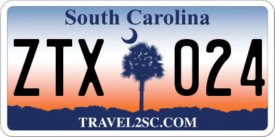 SC license plate ZTX024