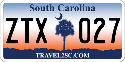 SC license plate ZTX027