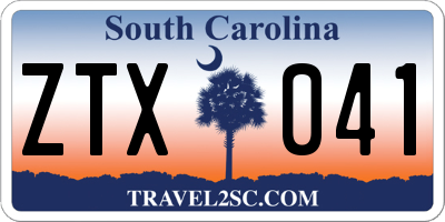 SC license plate ZTX041