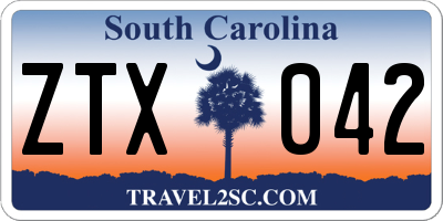 SC license plate ZTX042